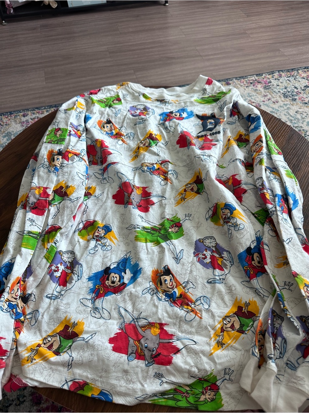 Disney Characters White Multicolor Women’s Long Sleeve Top
